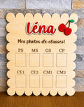 Pancarte Photos de Classe Personnalisée en Bois – De la Petite Section au CM2
