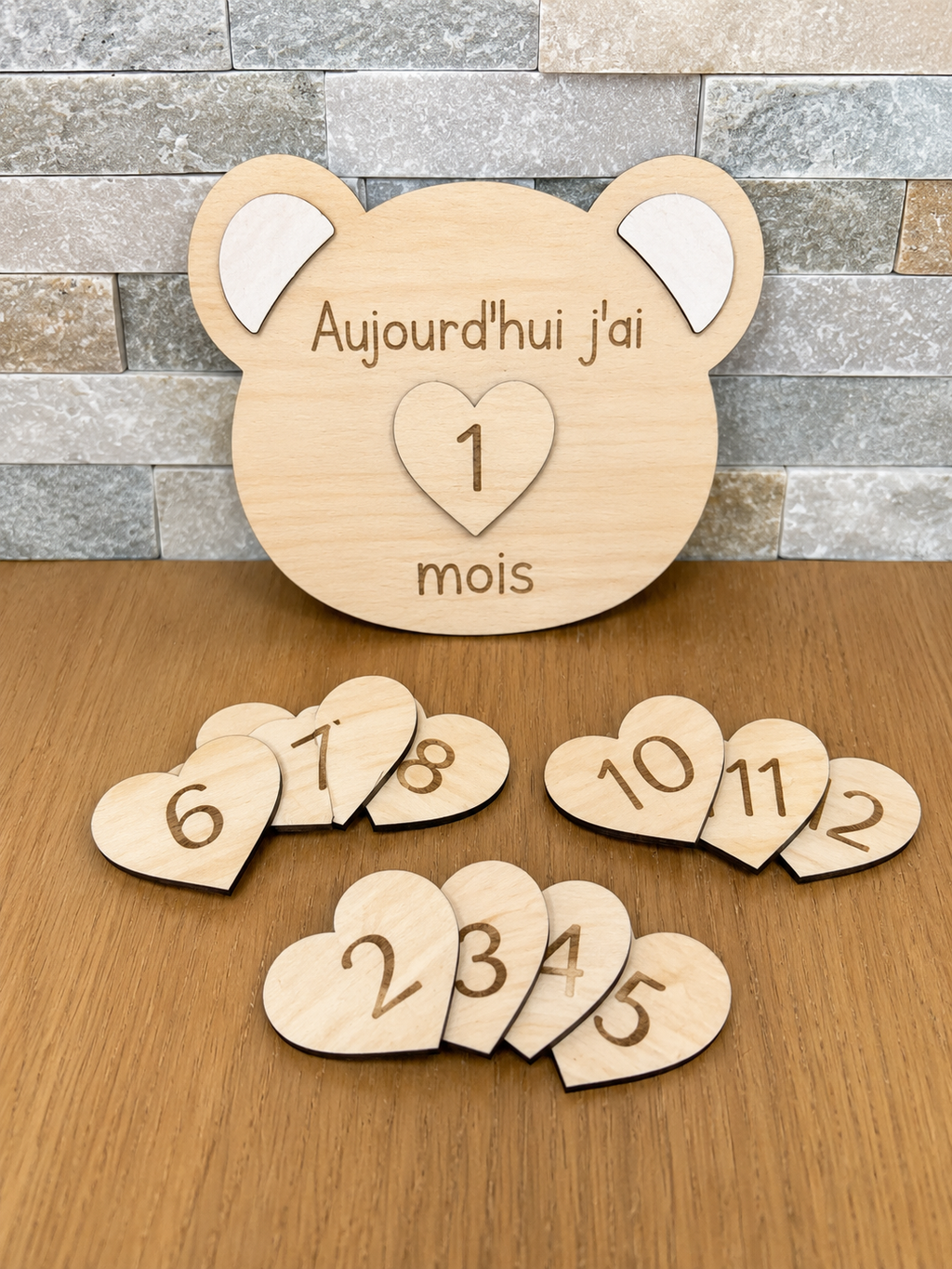 Carte étape évolutive en bois – Ourson