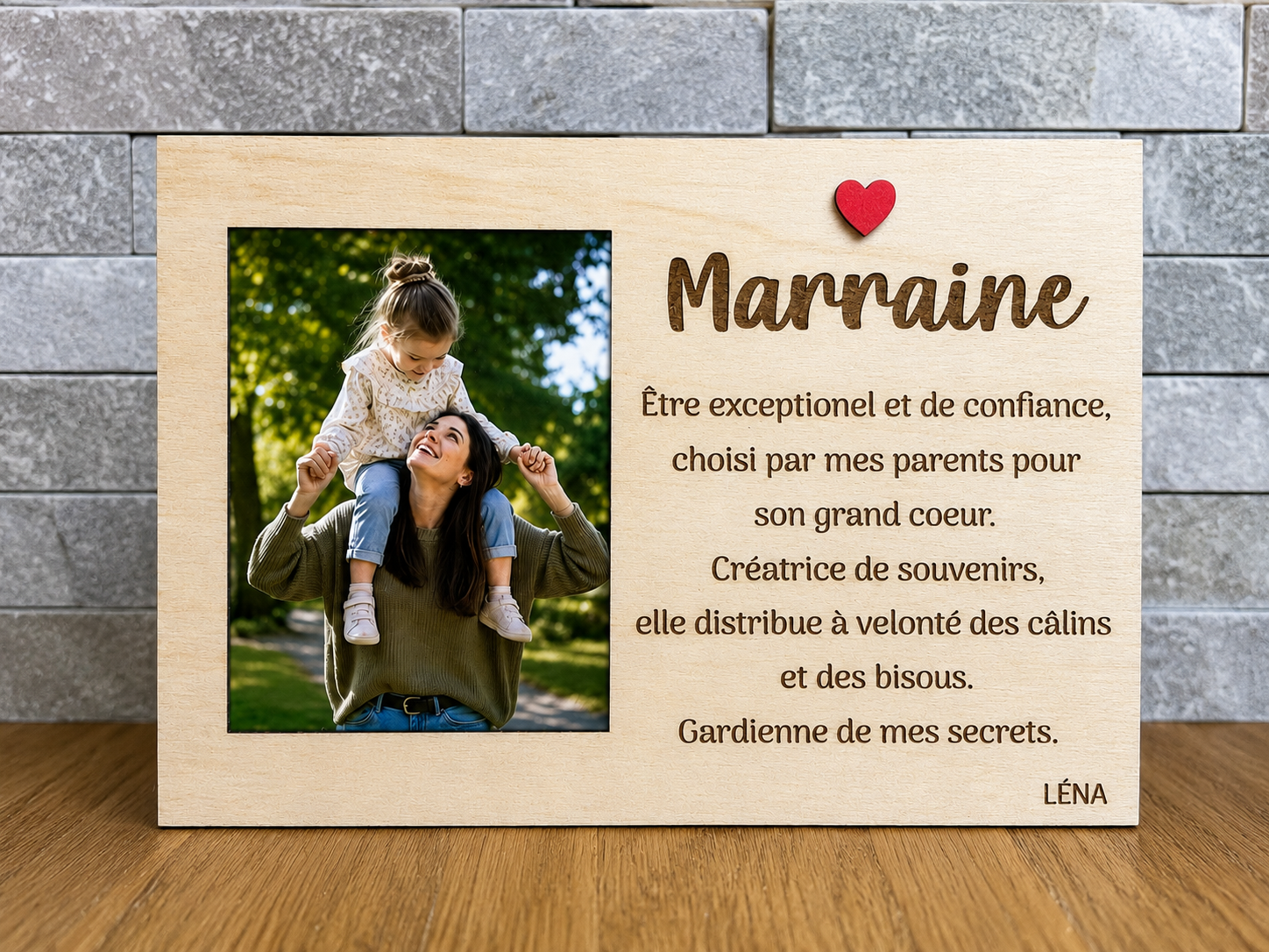 Cadre photo personnalisé en bois + photo