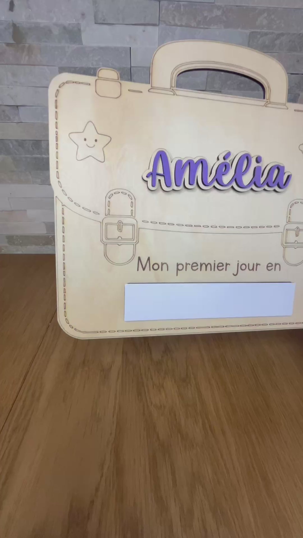 Pancarte de rentrée scolaire personnalisée – Forme cartable